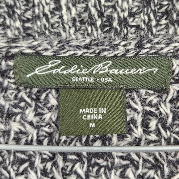 Eddie Bauer Cotton Wool Blend Gray Button Down Cardigan Sweater Womens Medium M - Picture 3 of 4